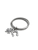 AL00185BRECELET RIGIDE RONDE S/2 QUADRIFOILLE/FER A CHEVA