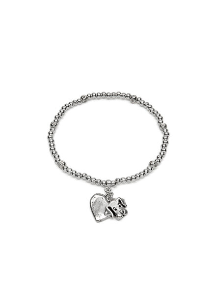 LO00161BRACCIALE ELASTICO PENDENTE CANE