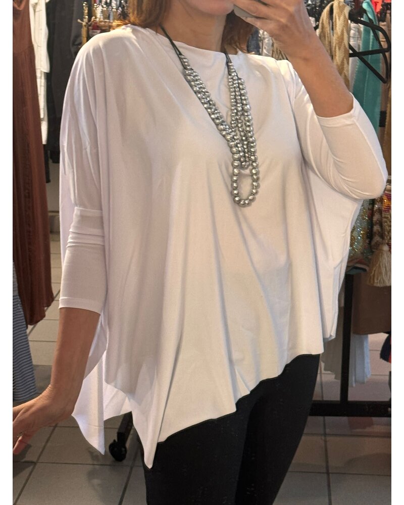 Assymetrical Basic Top White