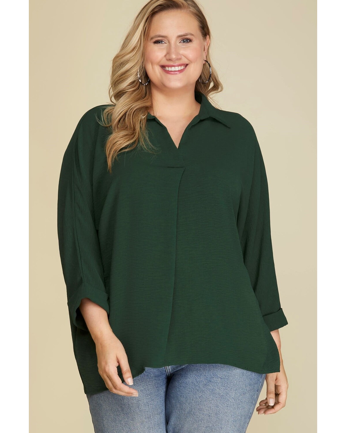 Plus Basic V neck Top