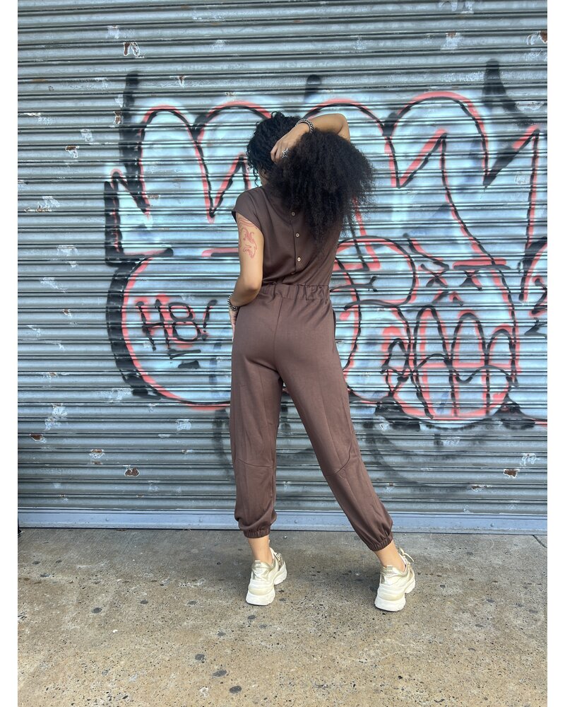 Rhinestone Détail Top Jogger Jumpsuit