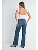 Belted wide leg denim