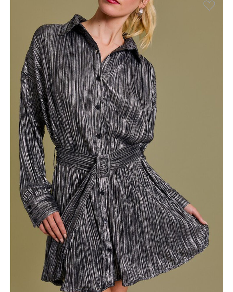 Pleated shirt dress