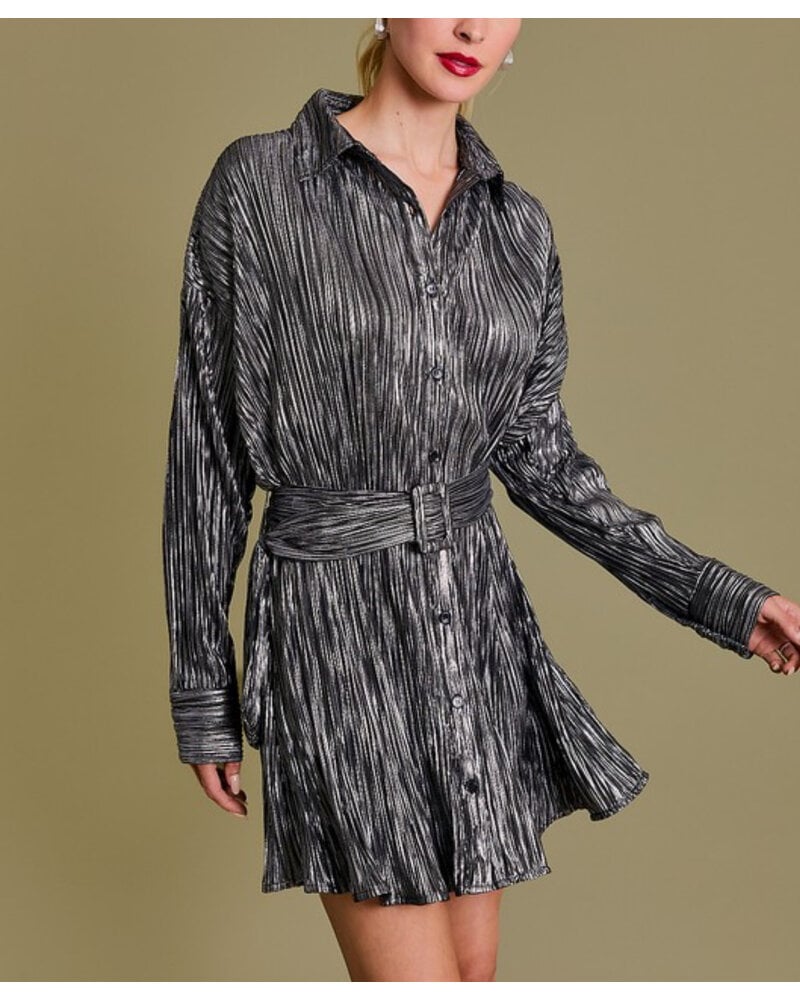 Pleated shirt dress