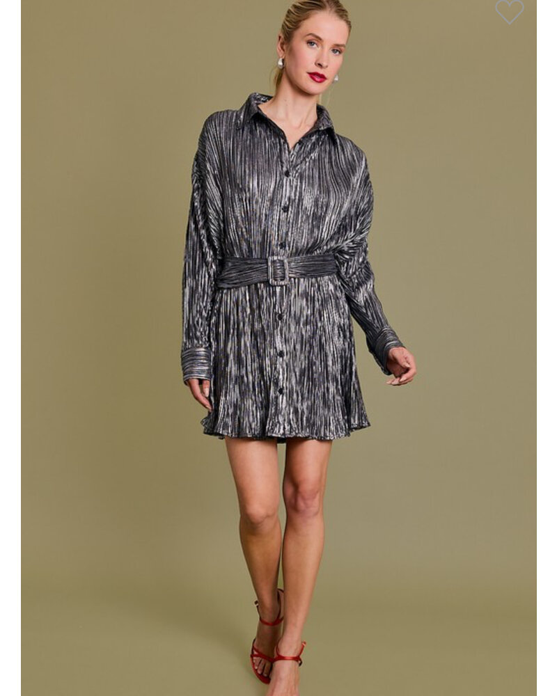 Pleated shirt dress