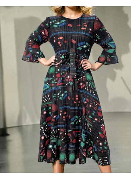 Black acordeon Dress