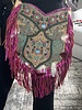Big leather bag beaded