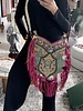 Big leather bag beaded