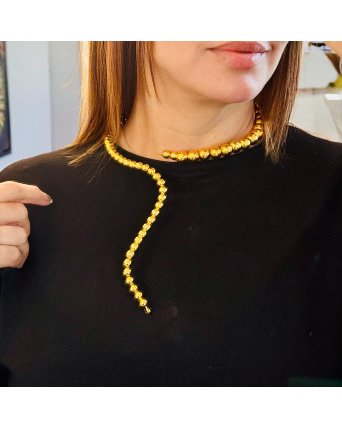 Snake gold necklace