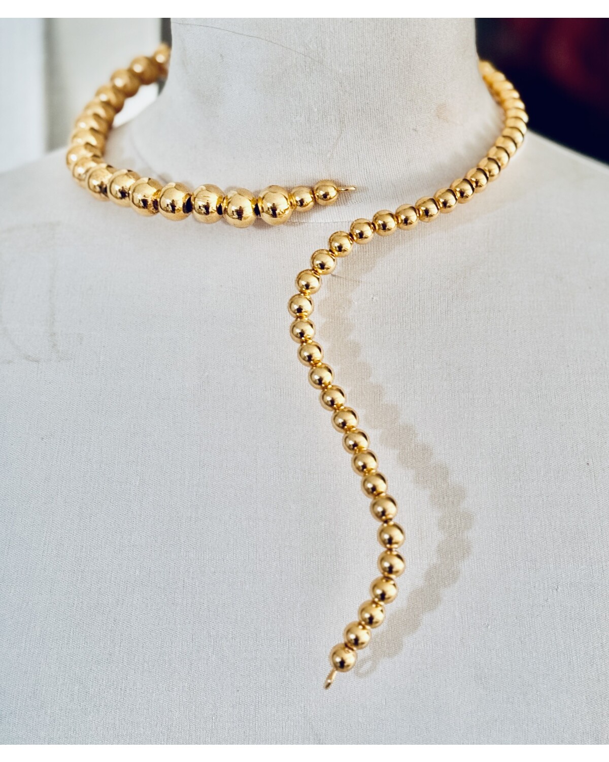 Snake gold necklace