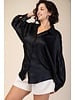 Collar Neck Long Sleeve Shirt Black