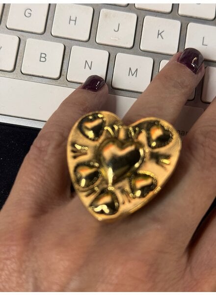 Gold Heart Adjustable ring