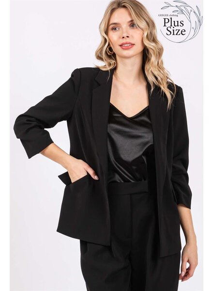 Plus size  black Blazer 3/4 sleeves