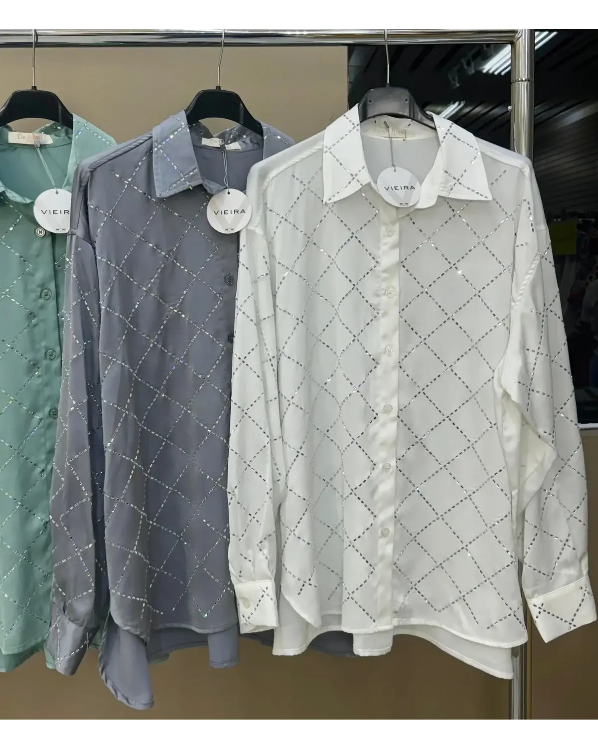 LIGHT BLUE CRISTAL’S BLOUSE ONE SIZE