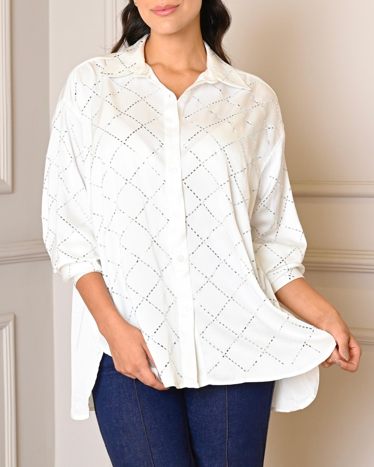 LIGHT BLUE CRISTAL’S BLOUSE ONE SIZE