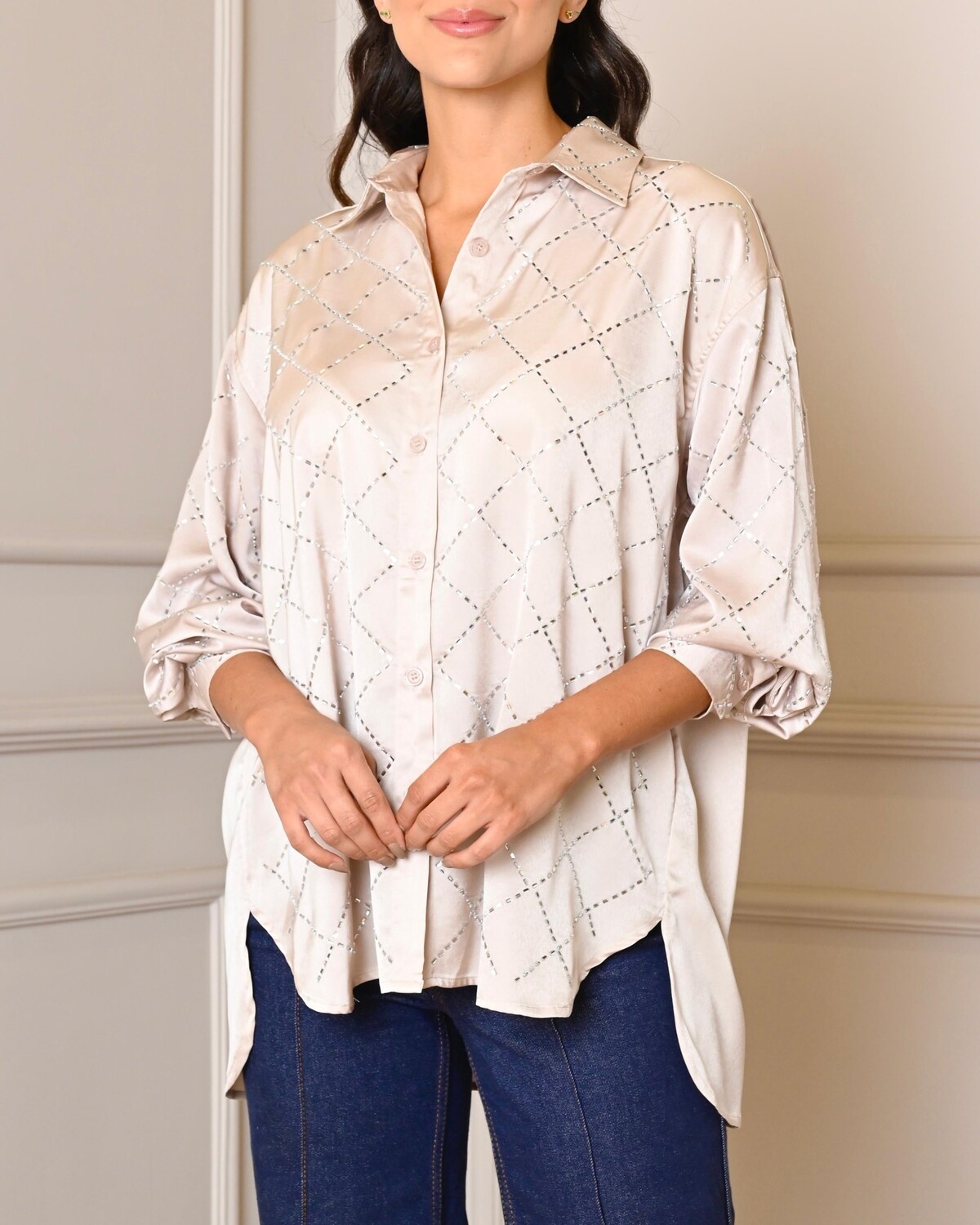 LIGHT BLUE CRISTAL’S BLOUSE ONE SIZE