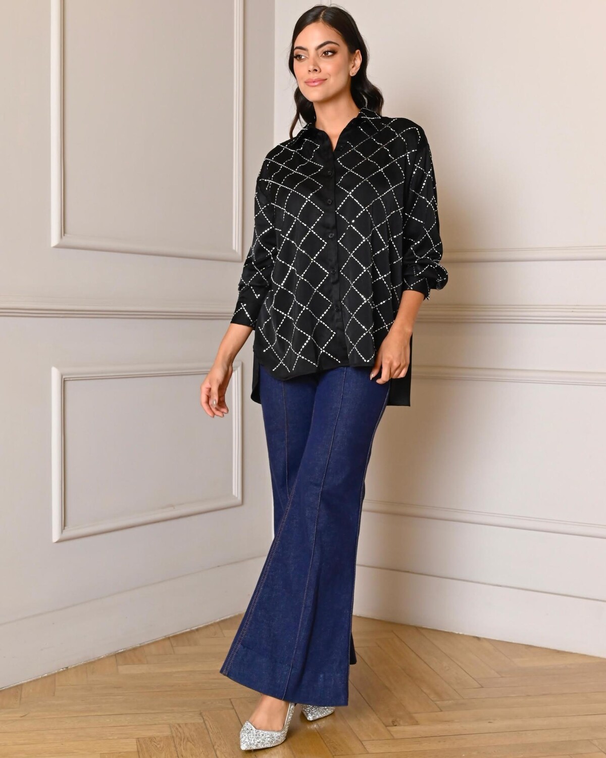 LIGHT BLUE CRISTAL’S BLOUSE ONE SIZE