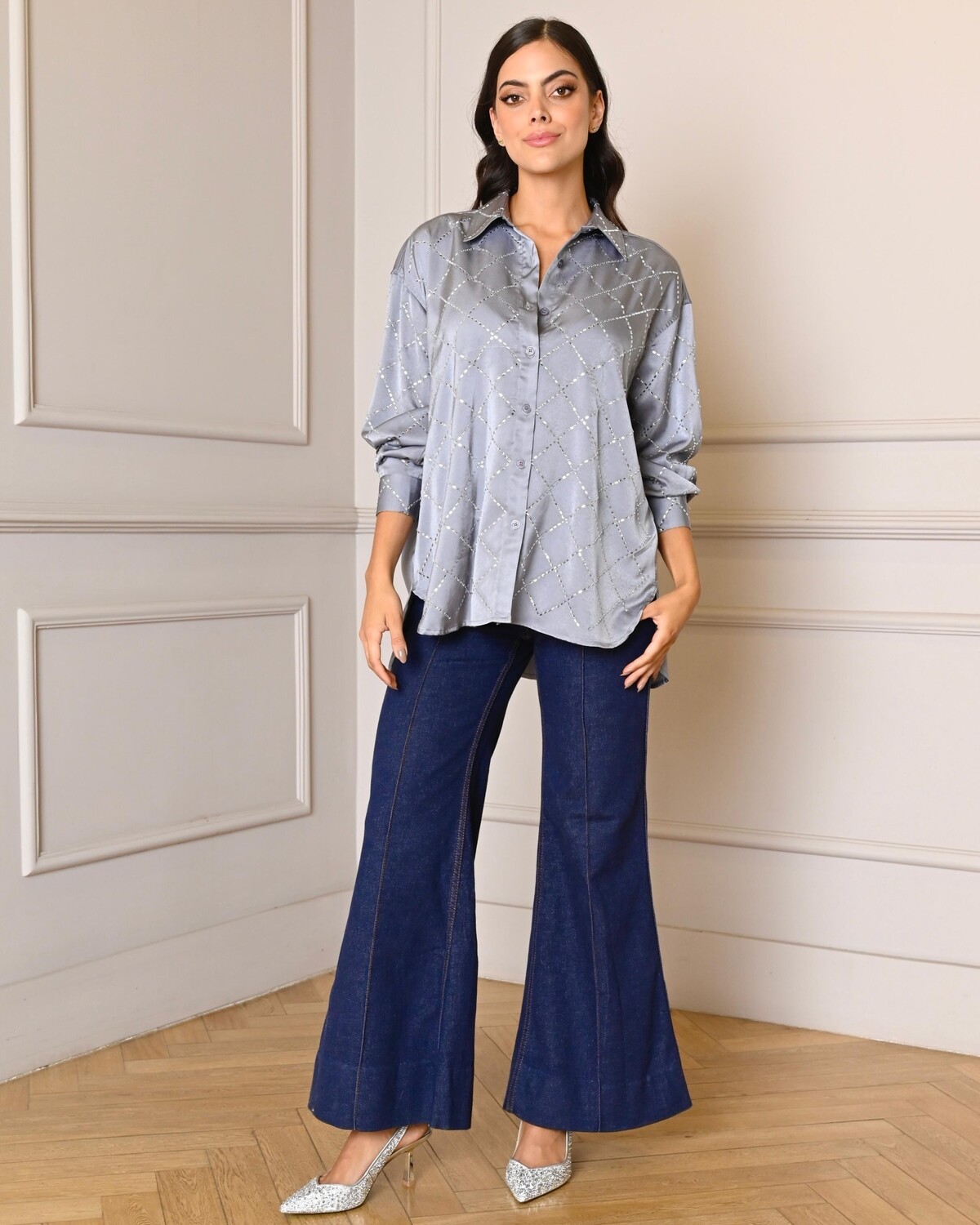 LIGHT BLUE CRISTAL’S BLOUSE ONE SIZE