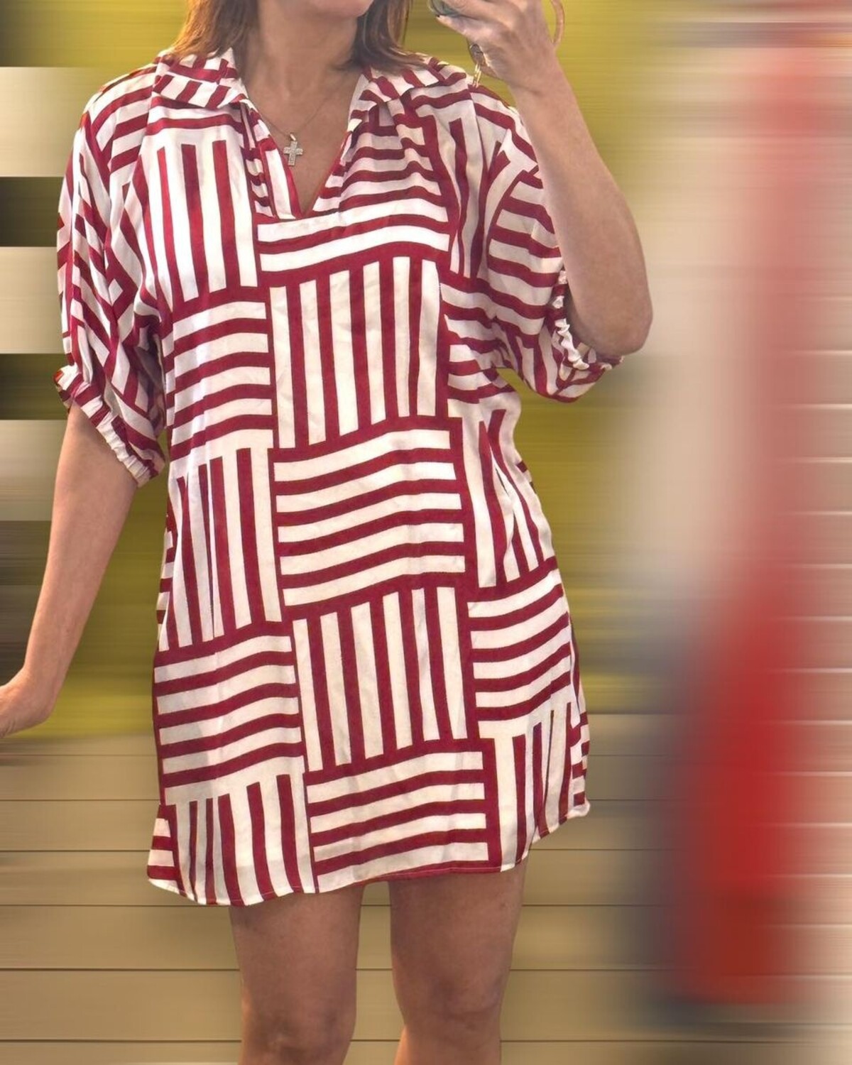 Red stripes dress