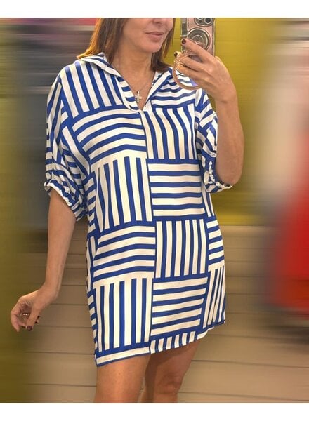 blue stripes dress