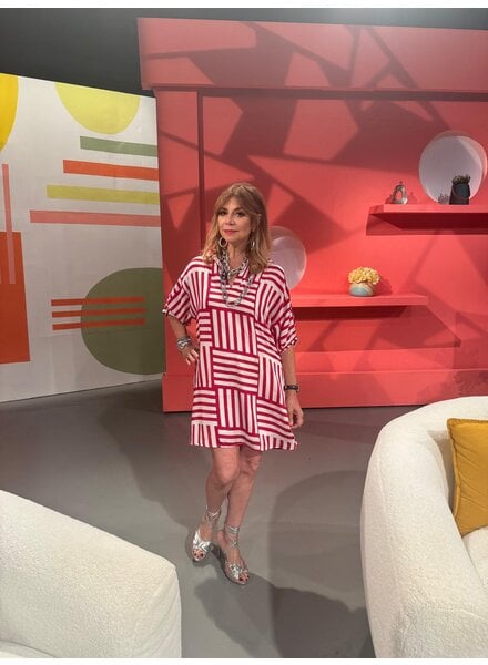 Red stripes dress