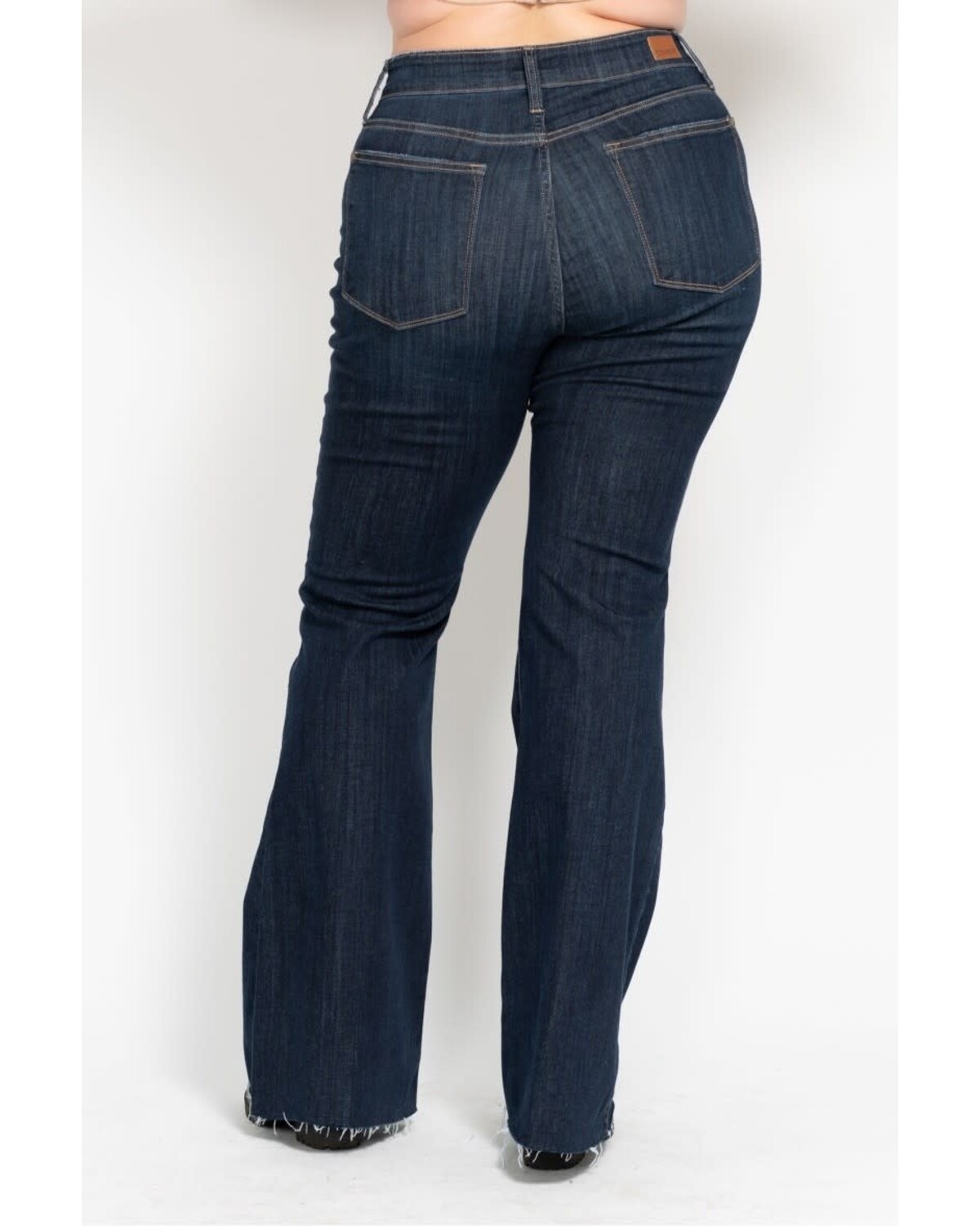 High Waist Raw Hem Flare PLUS SIZE