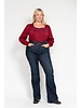 High Waist Raw Hem Flare PLUS SIZE