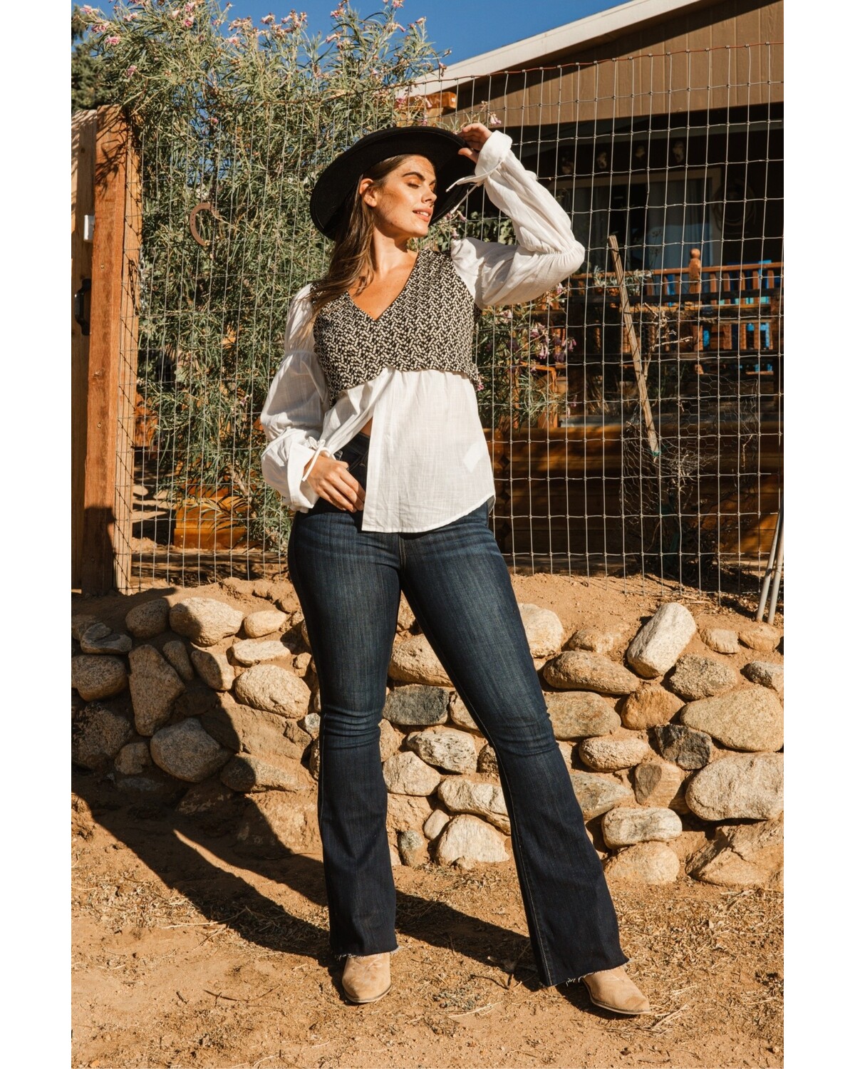 High Waist Raw Hem Flare PLUS SIZE