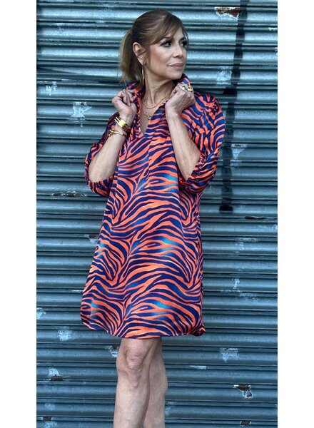 Orange/Blue Metallic Dress