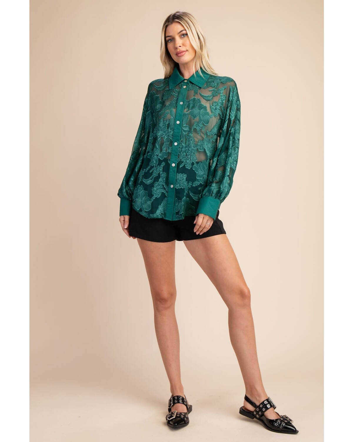 Sleeve Cuffs With Button Closure Green