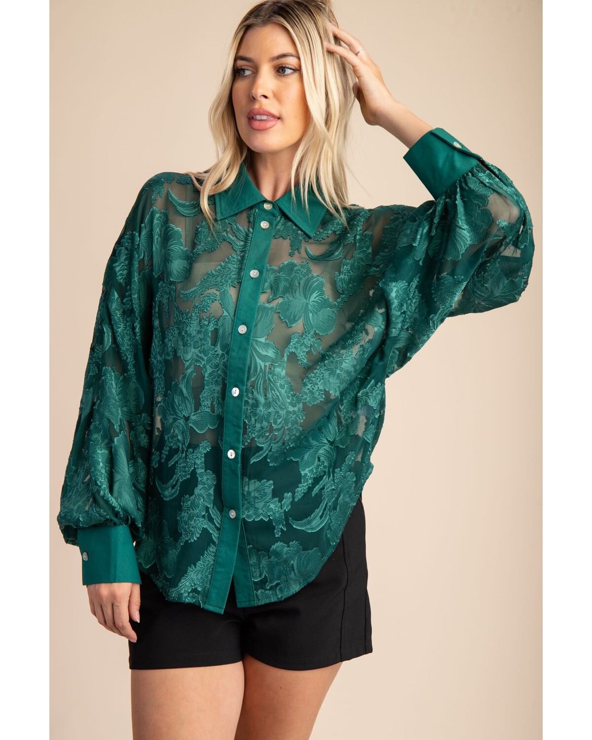 Sleeve Cuffs With Button Closure Green