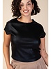 Round Neck Short Sleeve Metallic Top