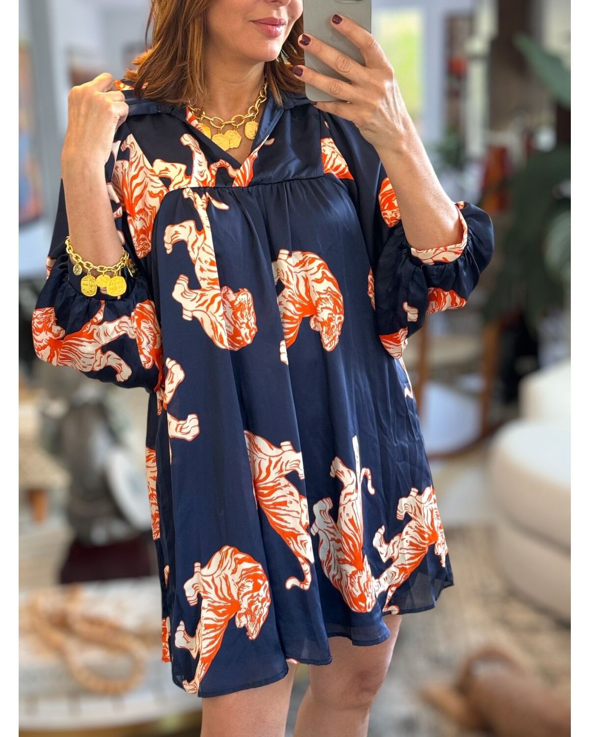 High ruffle collar v neck