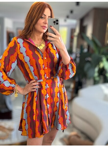 Button down shirt dress w/belt