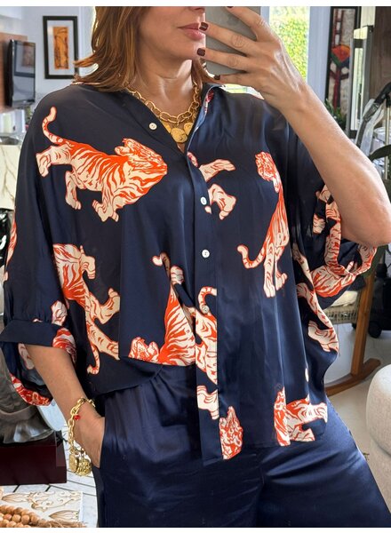 Tiger satin tunic