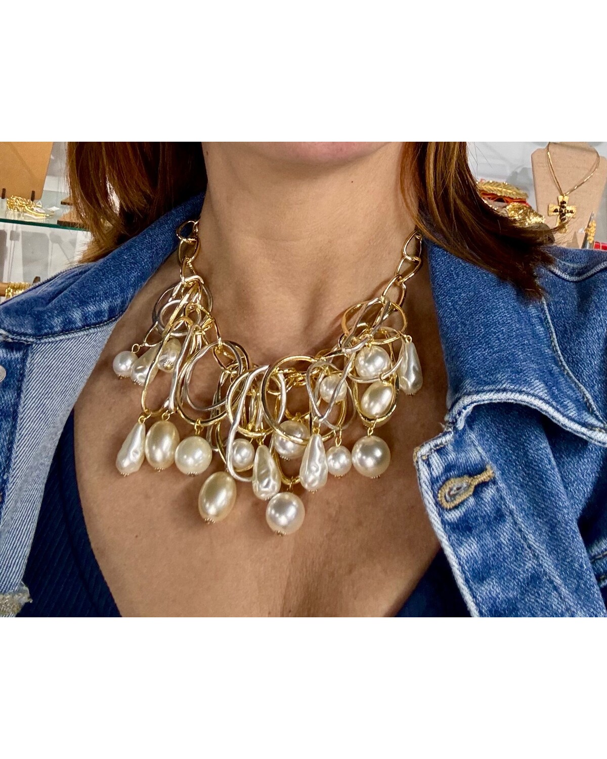 Multi Pearl Short Necklace