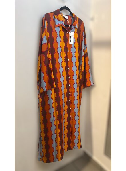 Mid sleeve button down dress plus