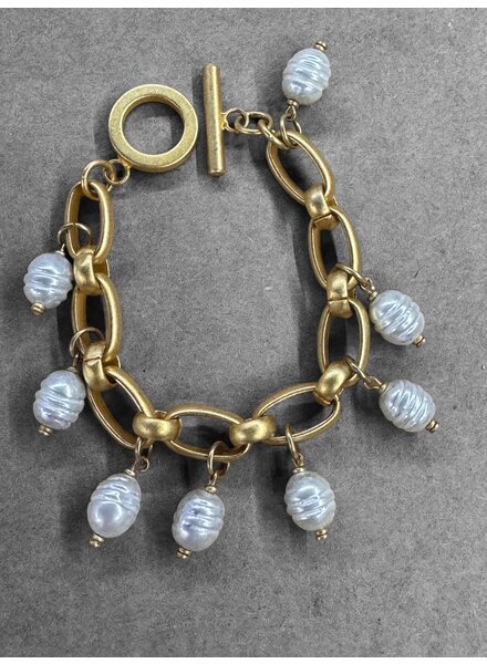 Oro mate perla brazalete