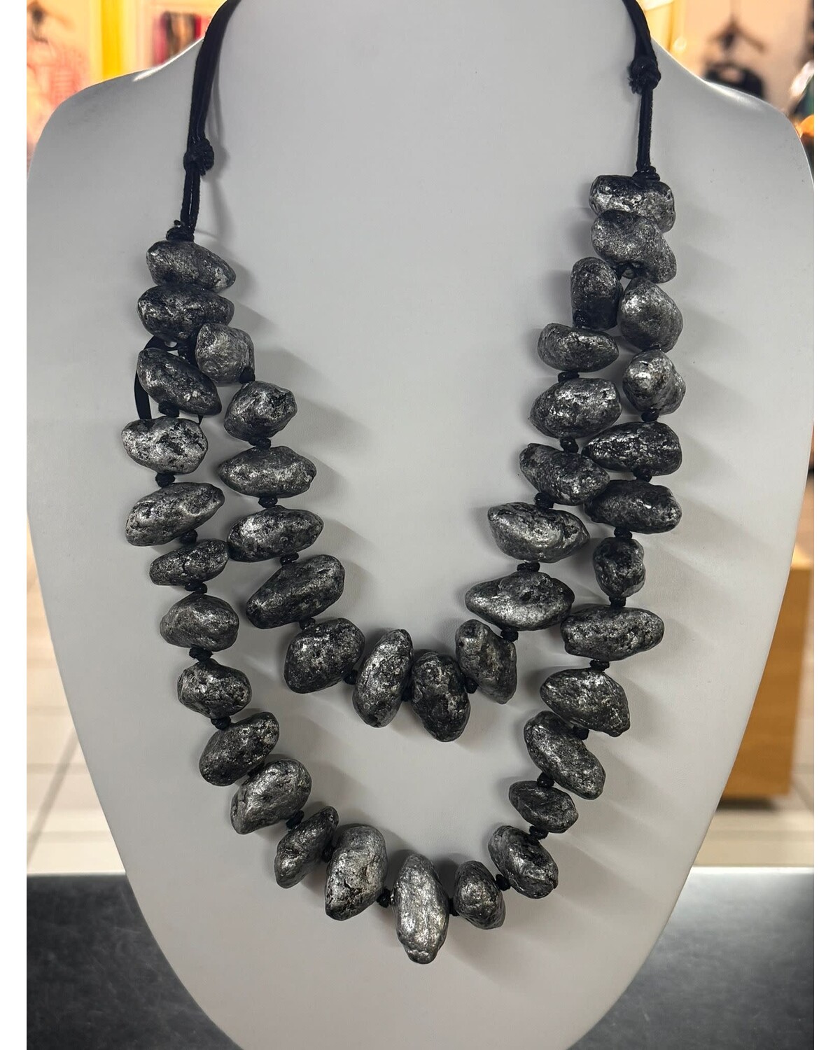Silver recycled Paper necklace