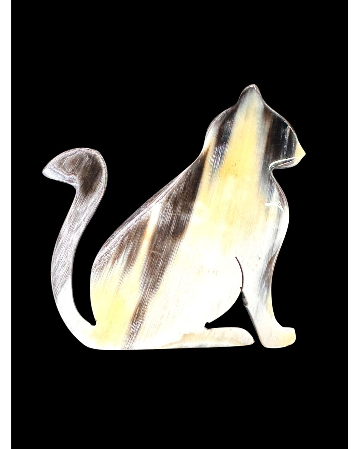 Cat Pin Natural Buffalo horn