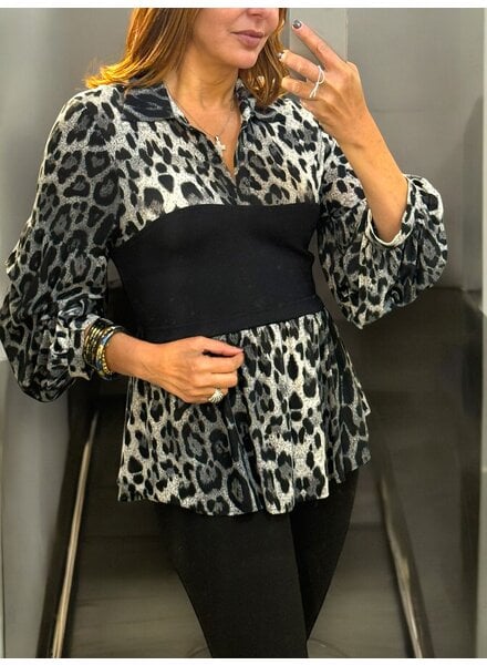 Long Sleeve Animal Print Top