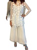 Boat-Neck See Through and Chiffon Layered Pants Set