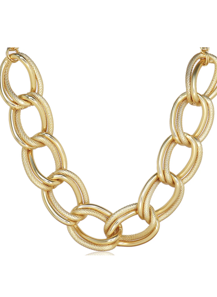 DOUBLE LINK STATEMENT NECKLACE IN GOLD