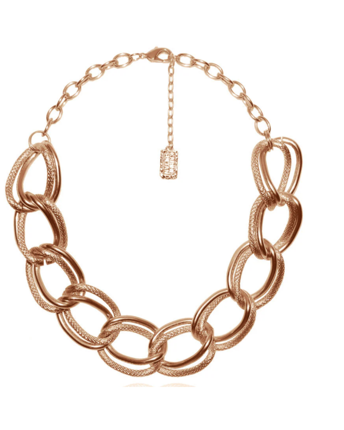 DOUBLE LINK STATEMENT NECKLACE IN GOLD