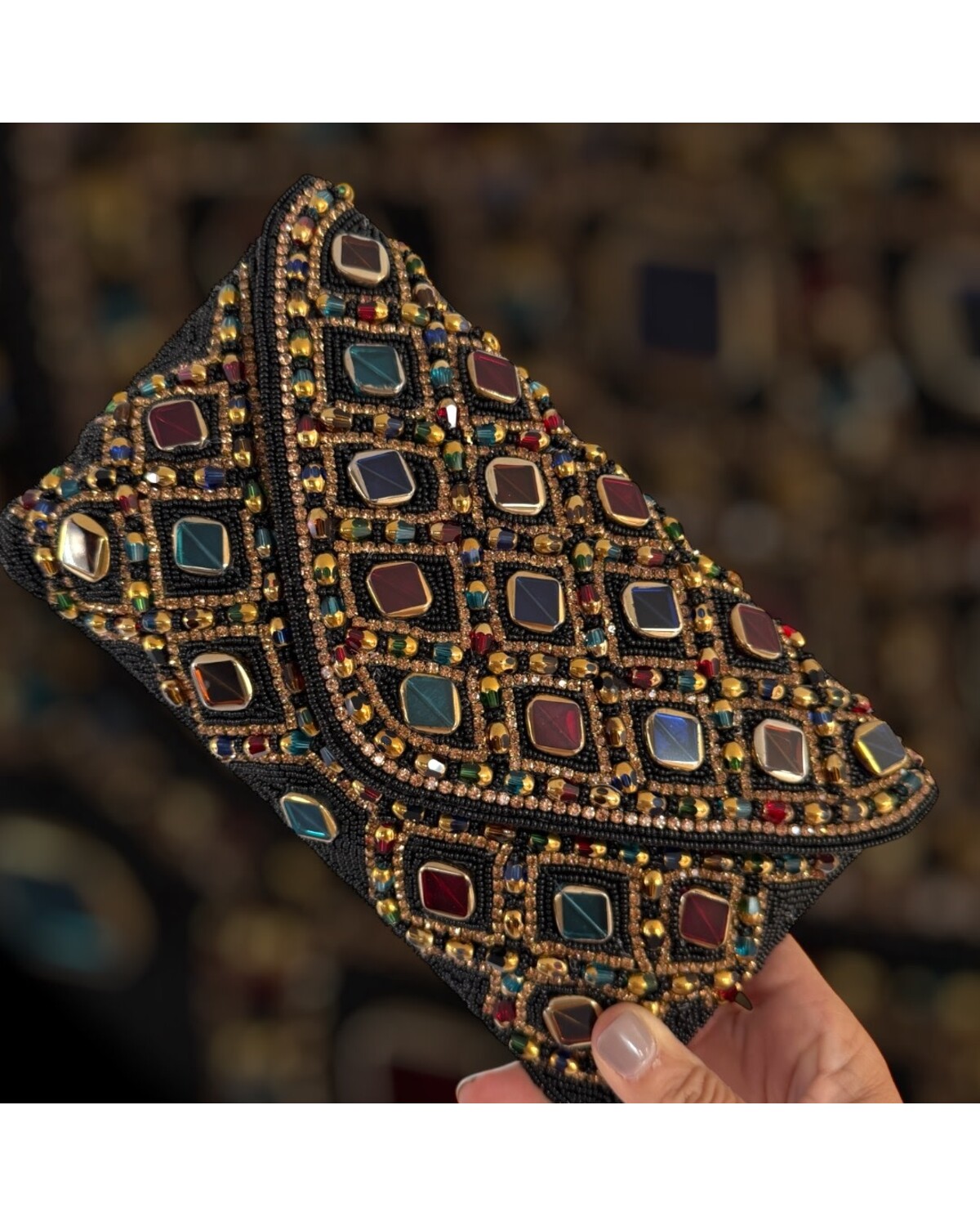 Gemstone Embellished Clutch
