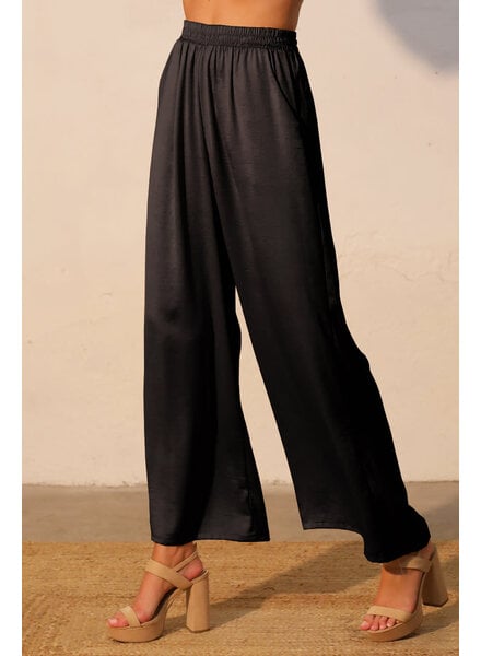 Lux Stretch Satin Wide Leg Pants