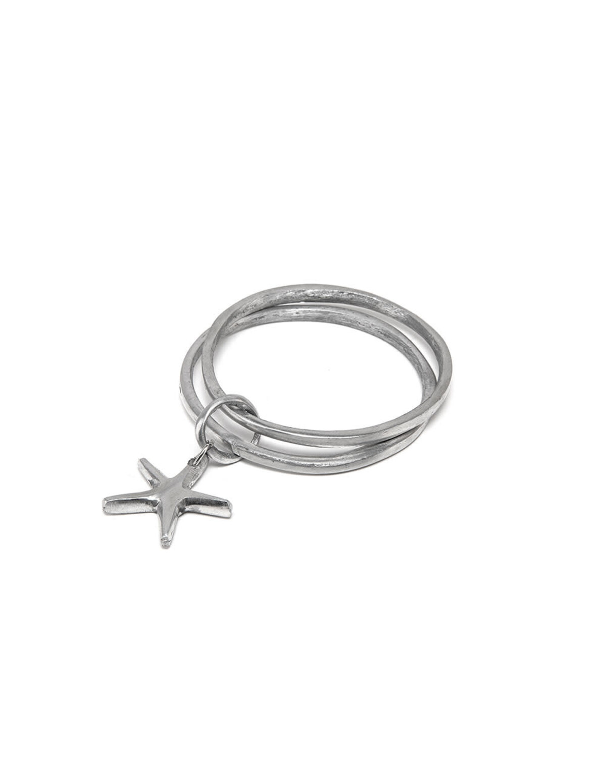 al00152 BANGLE DOUBLE CHARM STARFISH