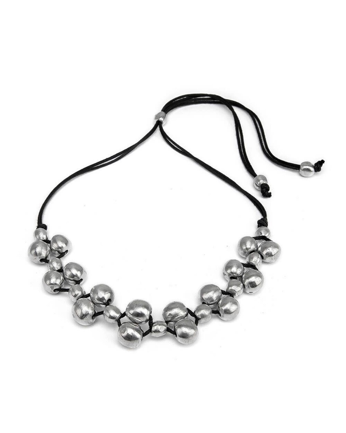 AL02180 /String Necklace Braided Spheres