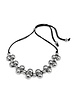 AL02180 /String Necklace Braided Spheres