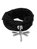 al18932SCIARPA GIOIELLO LIBELLULE NERO